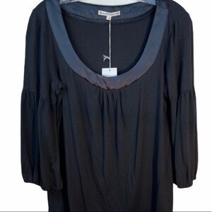 Nanette Lepore Rhythm and Blue Top Black Silk Neck L